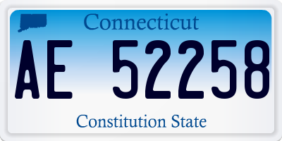 CT license plate AE52258