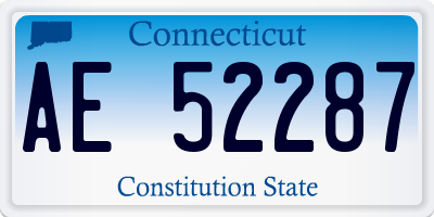 CT license plate AE52287