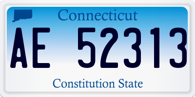 CT license plate AE52313