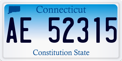 CT license plate AE52315
