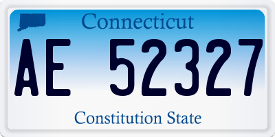 CT license plate AE52327