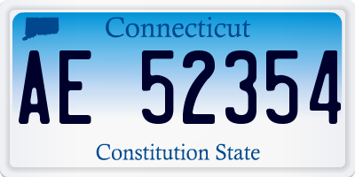 CT license plate AE52354