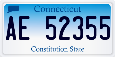 CT license plate AE52355