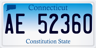 CT license plate AE52360
