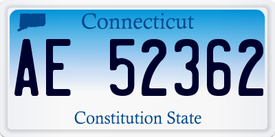 CT license plate AE52362