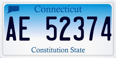 CT license plate AE52374