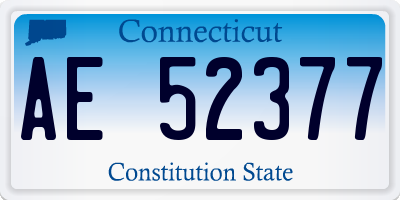 CT license plate AE52377