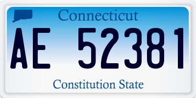 CT license plate AE52381