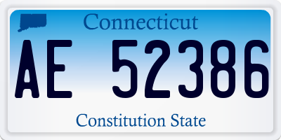 CT license plate AE52386