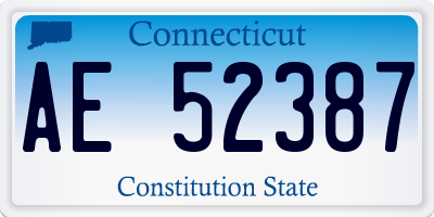 CT license plate AE52387