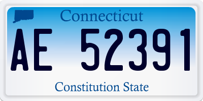 CT license plate AE52391