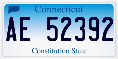CT license plate AE52392