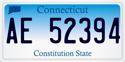CT license plate AE52394