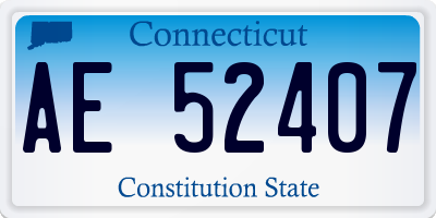 CT license plate AE52407