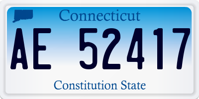 CT license plate AE52417