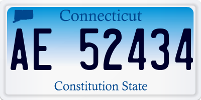 CT license plate AE52434