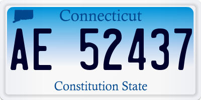 CT license plate AE52437