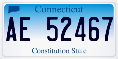 CT license plate AE52467