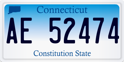 CT license plate AE52474