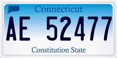 CT license plate AE52477