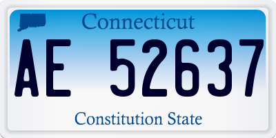 CT license plate AE52637
