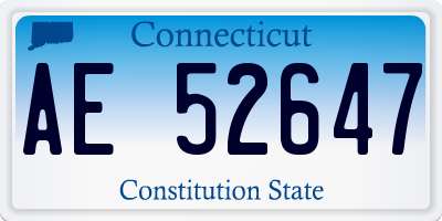 CT license plate AE52647