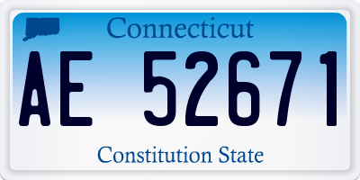 CT license plate AE52671