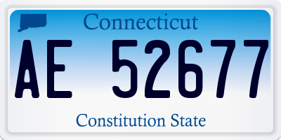 CT license plate AE52677