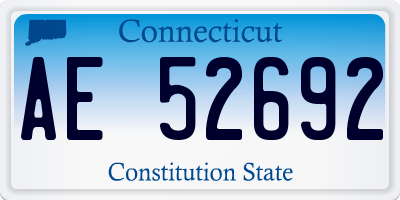 CT license plate AE52692