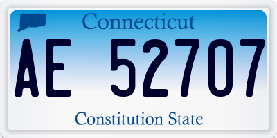 CT license plate AE52707
