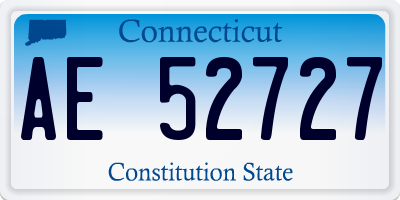 CT license plate AE52727