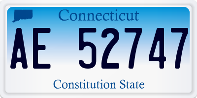 CT license plate AE52747