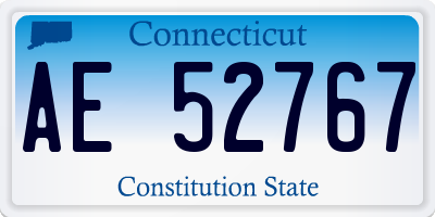 CT license plate AE52767