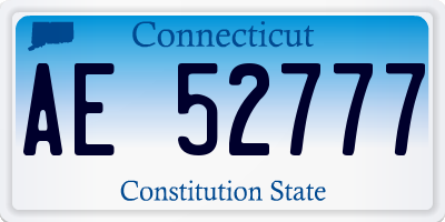 CT license plate AE52777