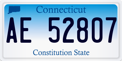 CT license plate AE52807