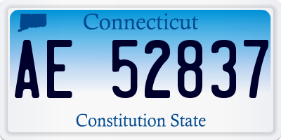 CT license plate AE52837