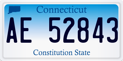 CT license plate AE52843