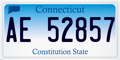 CT license plate AE52857