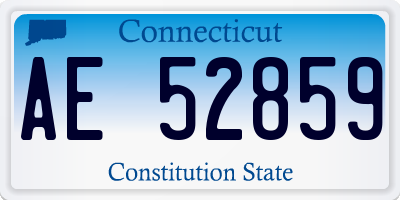 CT license plate AE52859