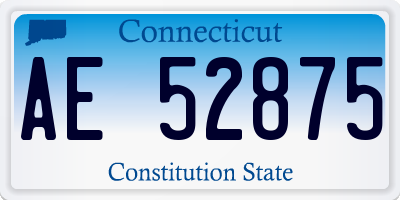 CT license plate AE52875