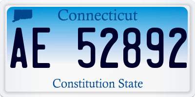 CT license plate AE52892