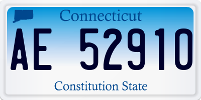 CT license plate AE52910