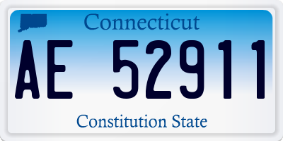 CT license plate AE52911