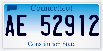 CT license plate AE52912