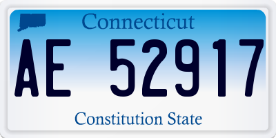 CT license plate AE52917