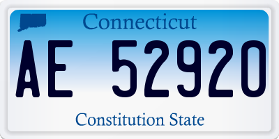 CT license plate AE52920
