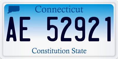 CT license plate AE52921