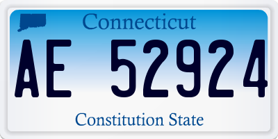 CT license plate AE52924