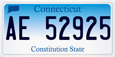 CT license plate AE52925