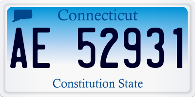CT license plate AE52931